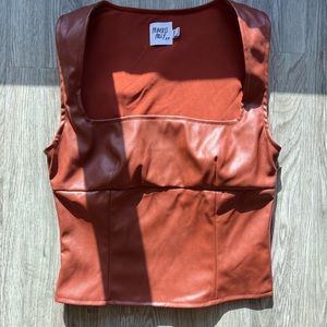 Princess Polly Faux Leather Bustier Top